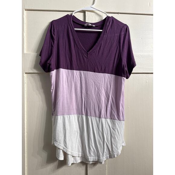 Amaryllis Medium purple color block shirt - Picture 1 of 3